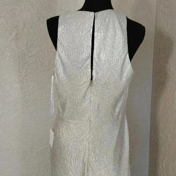Dessy collection Soho Metallic Column Gown nwot size 12 Regular - Picture 13 of 17